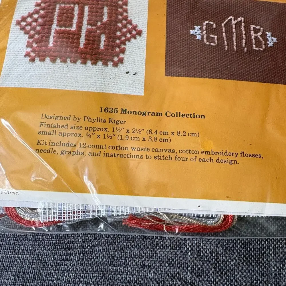 Monogram Collection Vintage Stamped Embroidery Kit by The Creative Circle - 1984